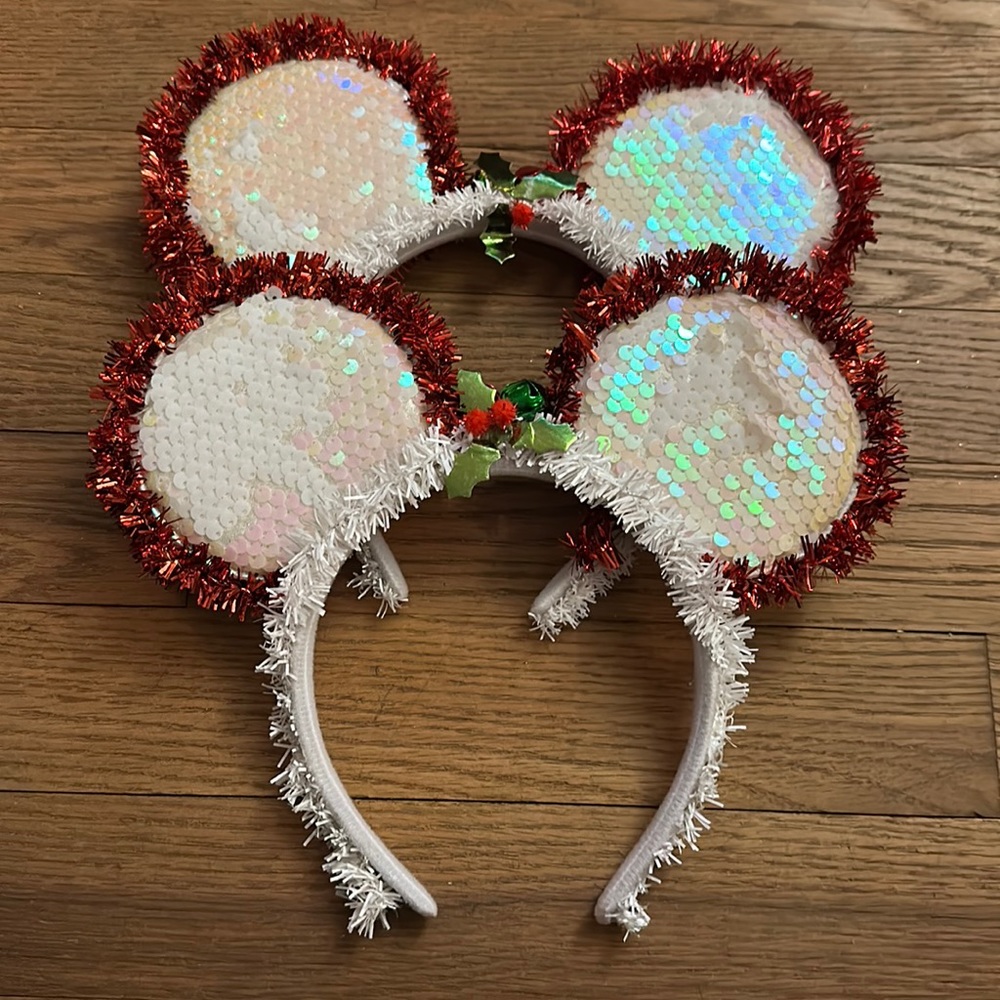 Christmas themed Mickey ears